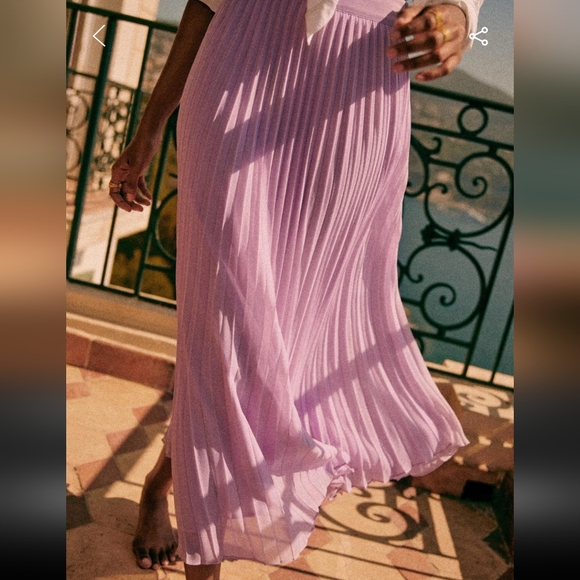 Sezane Dilo Long Pleaded Flowy Skirt - Picture 3 of 9